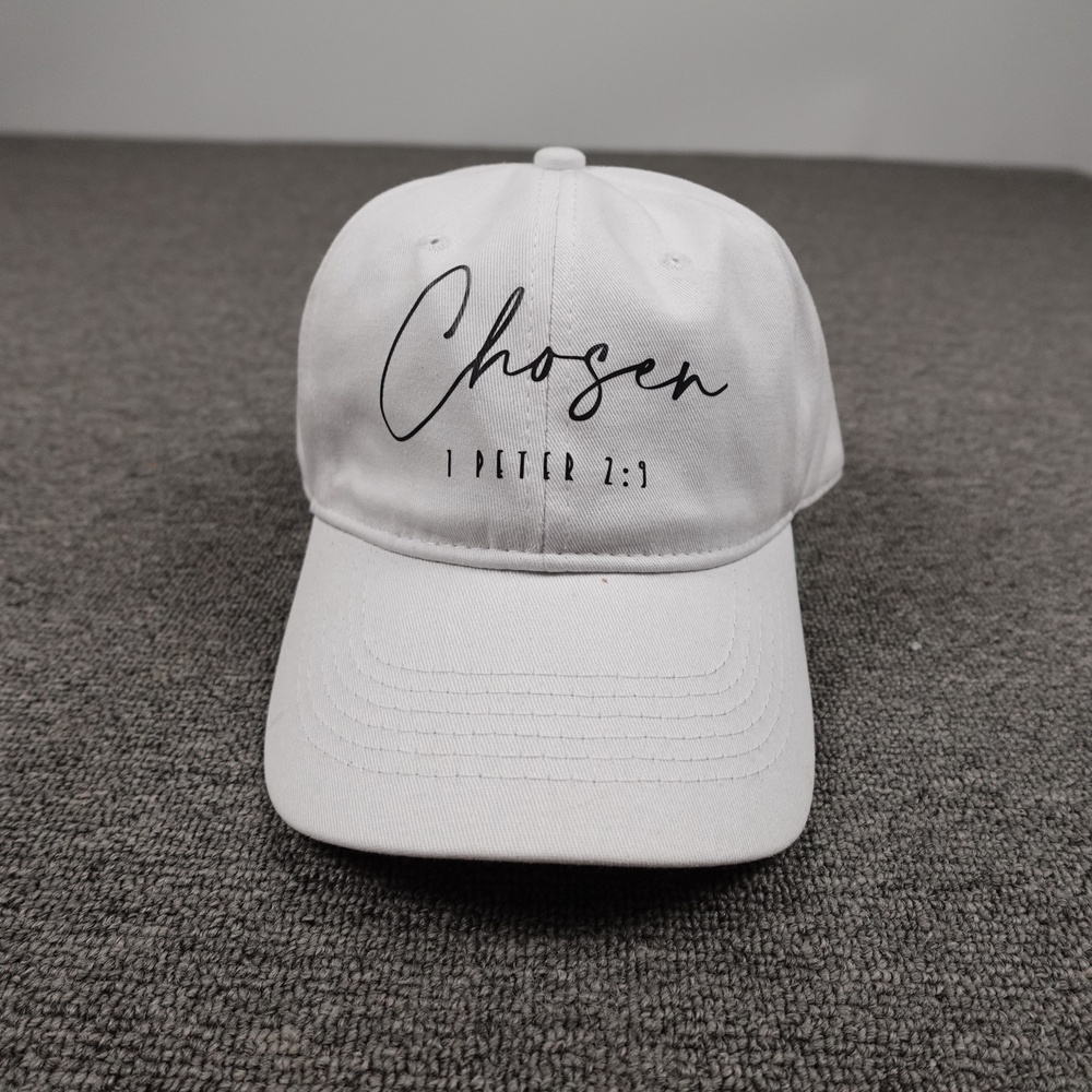 Chosen 1 Peter 2:9 Hat Cap Strap Back Jesus One Size White Twill Christian Bible